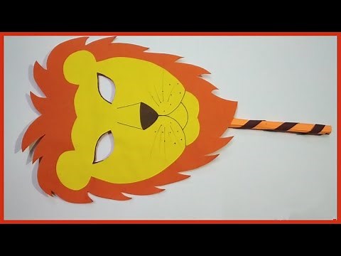 How to make a lion mask/ Paper craft / Making a mask step by step