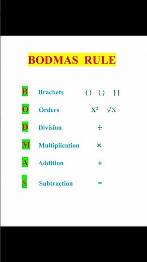 Learn the BODMAS Rule to Simplify Math Problems #maths #math #mathematics #mathematics
