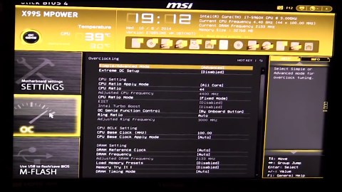 Click BIOS 4 on the MSI X99S MPower Motherboard