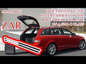 How to Change the Trunk Boot Tail gate lifters shocks struts on a Mercedes C Class S204