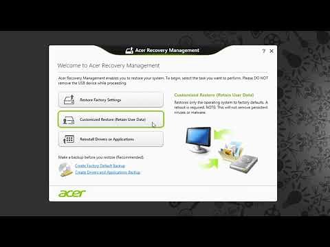 Windows 8 - Customized Restore - Acer Recovery Management