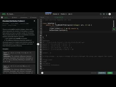 Chocolate Distribution problem - Easy - GeeksforGeeks