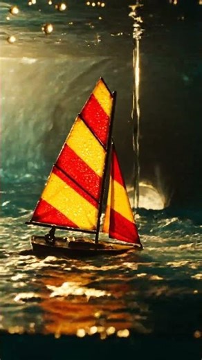 Tiny Sailboat's Epic Journey Through Luminous Waters! ⛵✨