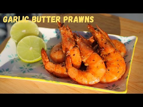 Garlic Butter Prawns || Pan-Fried Butter Garlic Prawns in shells || Whole Prawns Recipe