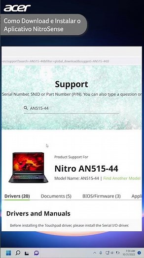 Como Baixar e Instalar o NitroSense #AcerSupport