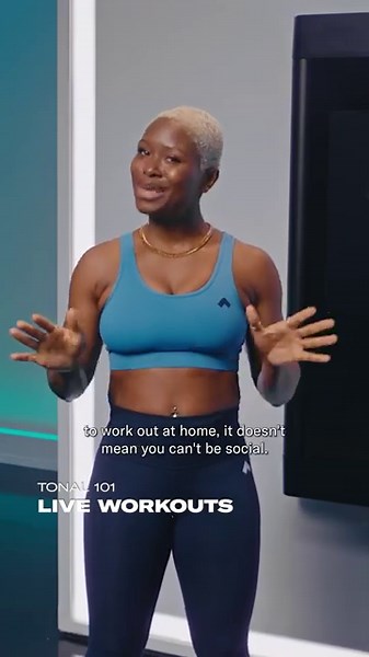 Tonal Live Workouts: the energy of in-person classes, all in your home. #tonal #strengthtraining