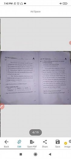 Std. 8 English 2nd unit test Question Paper Modal Question Paper