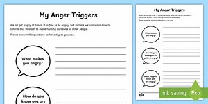 My Anger Triggers Worksheet