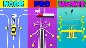 NOOB vs PRO vs HACKER in Rope Savior 3D Gameplay that we will play in this video is: Rope Savior 3D Use the drawing points, arrange your ropes and keep the environment safe! | Noob vs Pro vs Hacker