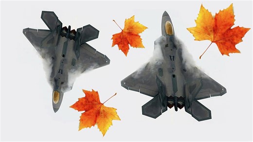 F-22 Raptor Performing a ‘Falling Leaf’ Freefall Tailspin Maneuver