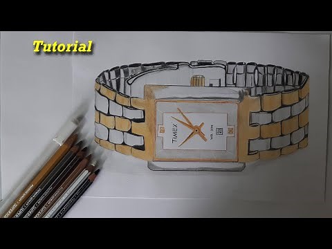 How To Draw A Realistic Watch With Coloured Pencil Easy Step by Step Tutorial