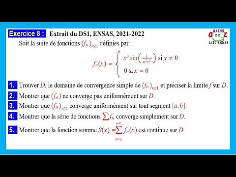 Suites et séries de fonctions. Exercice corrigé