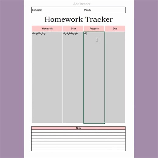 Editable Homework Tracker Planner | Manage Daily Tasks, Goals & Projects | Excel   Printable PDF - Etsy Australia