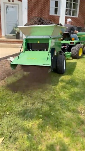 Topdressing made simple for large yards. #topdress #lawncare #soilhealth