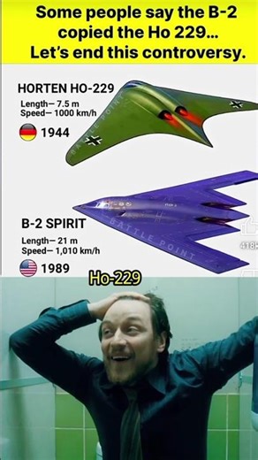 B-2 Spirit vs Ho 229 – Stealth Bomber Comparison Across 80 Years #shorts