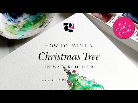 How to Paint a Christmas Tree in Watercolour - Hello Clarice Tutorials
