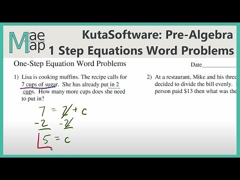 KutaSoftware: PreAlgebra- One Step Equations Word Problems