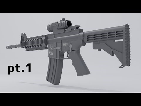 Blender M4A1 3DCG modeling tutorial for beginner - Part 1