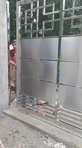 sliding gate installation done 4.85meter by 2.40meter and service gate 1meter by 2.40meter | Stainless steel fabrication gate and fence