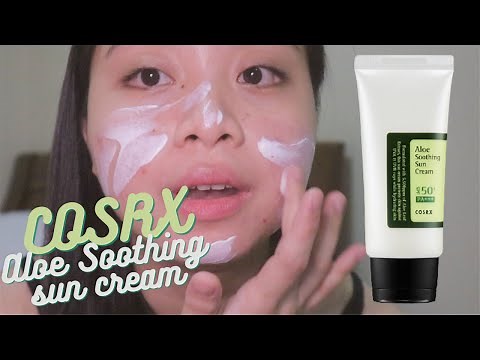 MY FAVORITE SUNSCREEN for ACNE PRONE SKIN - COSRX Aloe Soothing Sun Cream Review ☀️