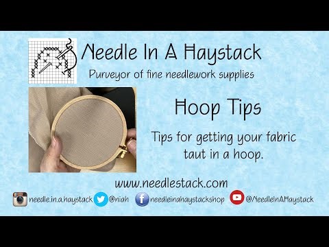 NIAH FlossTube: Tip for getting fabric taut in a hoop