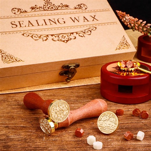 Custom Initial Wax Seal Stamp Kit, Wedding Invitation With Box