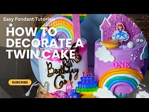 How to Decorate a Stunning Twin cake with Fondant | Easy Tutorial for Beginners