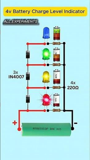 Battery Level LED Indicator for 4V Batteries #Shorts #battery #charge