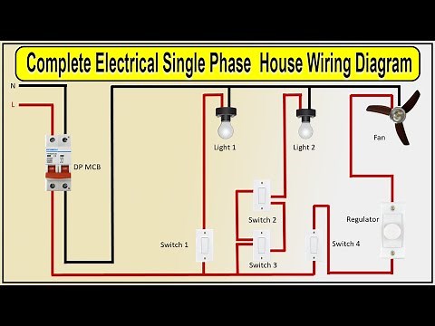Complete Electrical Single Phase | House Wiring Diagram