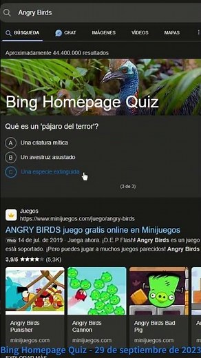 Bing Homepage Quiz - 29 de septiembre de 2023