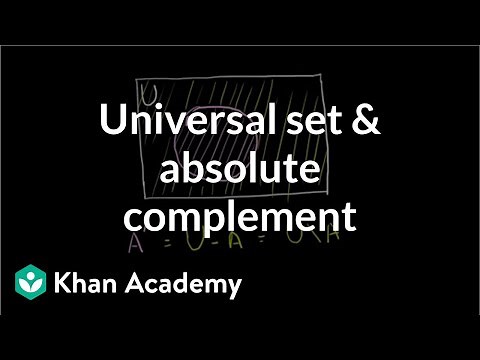 Universal set and absolute complement | Probability and Statistics | Khan Academy