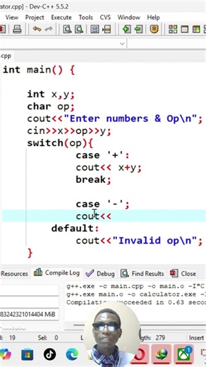 Build a Simple Calculator in C++ Using Switch Case | Complete Project in 30 sec #codingtutorial #cod