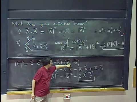 Lec 1: Dot product | MIT 18.02 Multivariable Calculus, Fall 2007