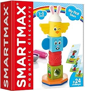 SMARTMAX - My First Totem, Magnetic Discovery Play Set with 24 Challenges, 7 Pieces, 1 1/5-5 Years