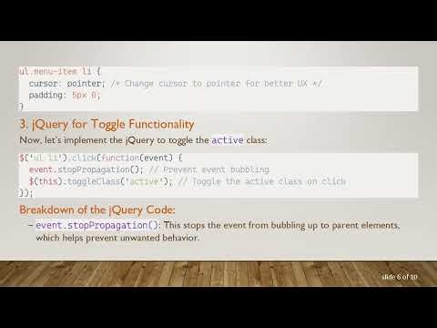 Creating a Toggleable Dropdown Menu with jQuery