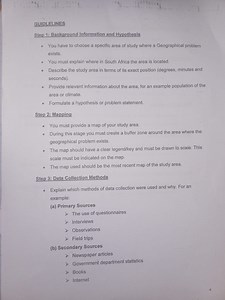 Geography Fieldwork: Steps for Investigating a Geographical Pro... | Filo