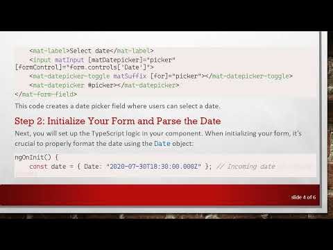 How to Format Dates in Angular using Mat-Date-Picker for yyyy-M-d Representation