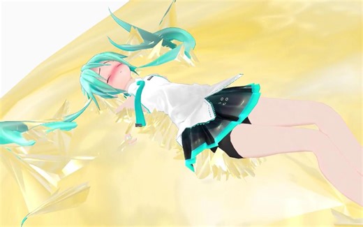 【粘着拘束】初音未来被黏在地上动不了 (Stuck in Sticky Glue Trap for MMD)