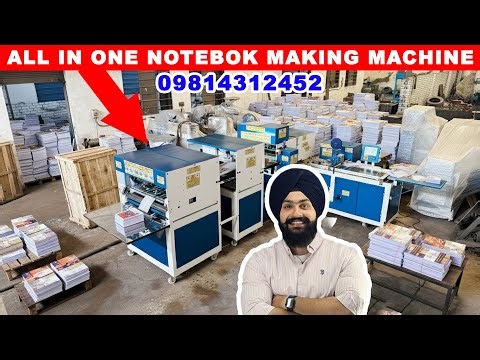 Automatic 4in1 Notebook Making Machine, Notebook Manufacturing Business, 4in1 Notebok Making Machine
