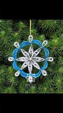 Paper Quilling Snowflake Ornament Tutorial #Snowflake #tutorial ##quillingtutorial #truptiscraft