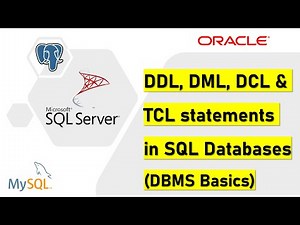 DDL, DML, DCL & TCL statements in SQL (Database basics)
