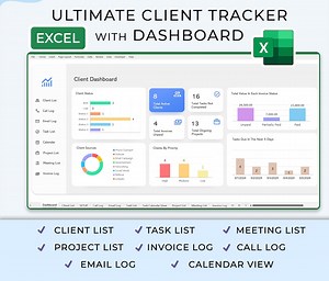 Excel Client Tracker, CRM Dashboard, Excel Small Business Template, Lead Tracker, Business Tracker, Business Planner Business Spreadsheet - Etsy