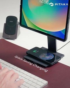 ⚡Get your MagEZ Case Pro to wirelessly charge your iPad Pro 2022 using the MagEZ Charging Stand. 🙌Snap your iPad Pro with this ultra-slim and lightweight case to the stand to start wireless charging. Plus, the case is 100% Apple Magic Keyboard compatible and offers an exceptional grip. #Pitaka #iPad #iPadlife #worklifestyle | PITAKA