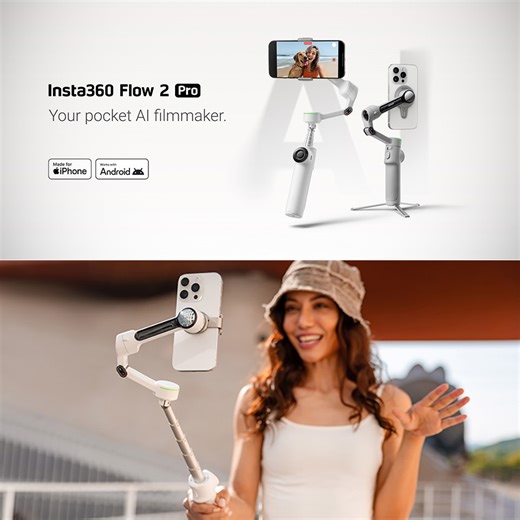 Insta360 Flow 2 Pro AI-Powered Gimbal Boasts iPhone Integration, Multi-Person Tracking