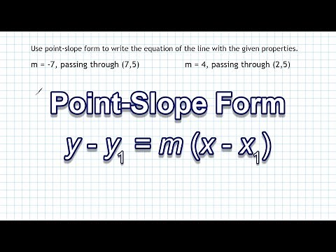 Point Slope Form - Writing Equations