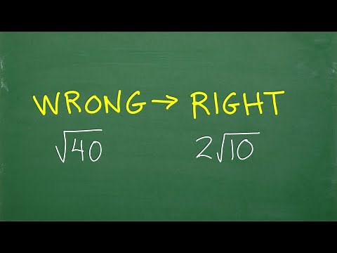 Square root of 40 simplified = ? many algebra students don’t get this RIGHT!