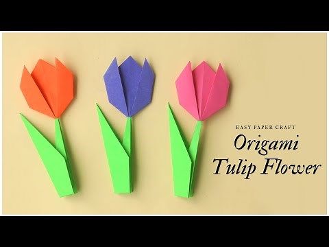 Origami Tulip Flower Tutorial Step by Step