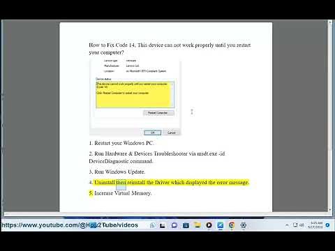 Fix Code 14, This device can not work properly until you restart your computer