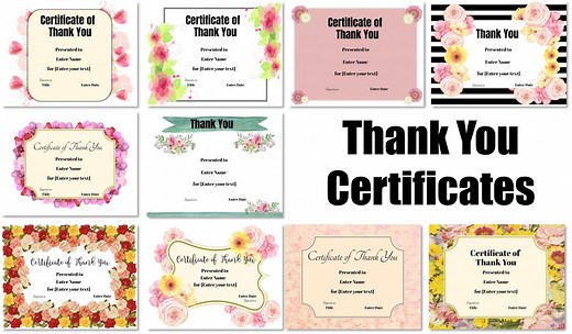 FREE Editable Certificate of Thank You | Edit Online then Print