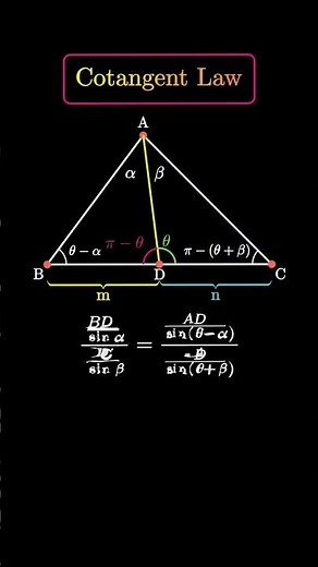 Cotangent Law Explained in 23 Seconds ⚡ (Trigonometry Made Easy)